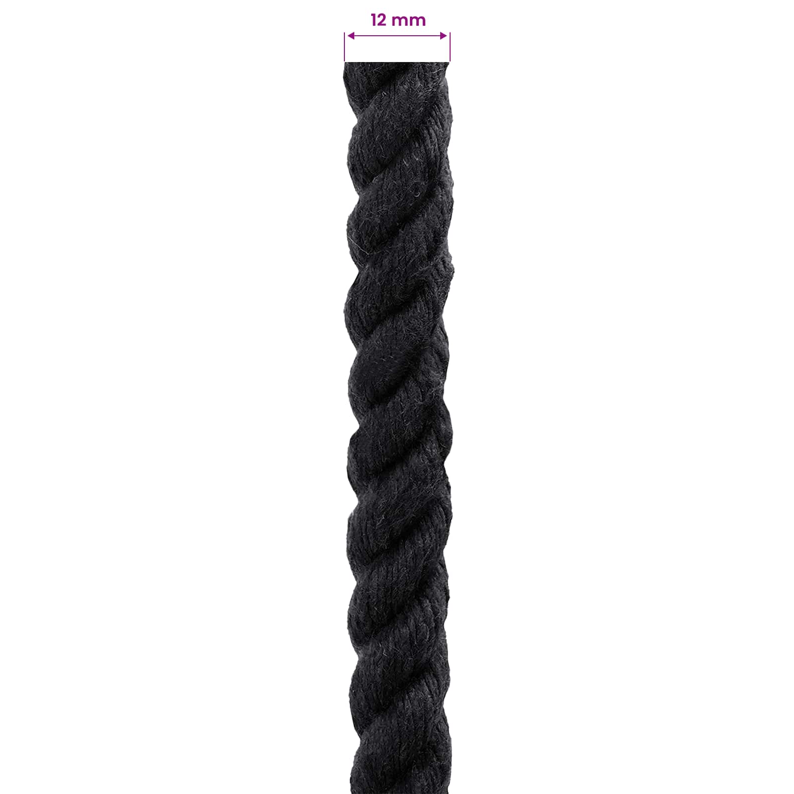 Konop Crna 1,2 x 1,2 x 25000 cm Pamuk