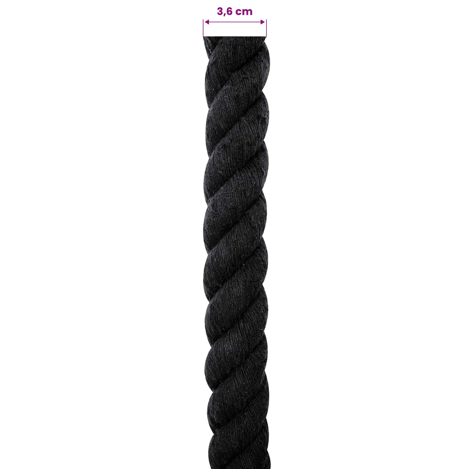 Konop Crna 3,6 x 3,6 x 2500 cm Pamuk