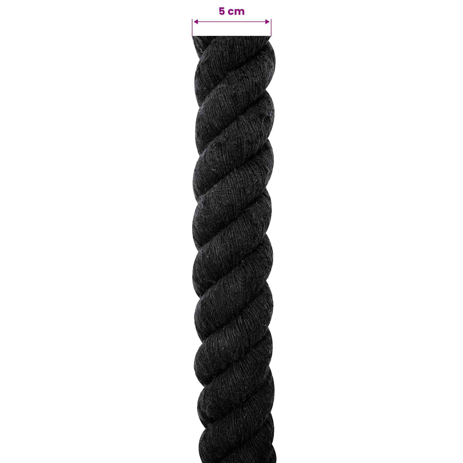 Konop Crna 5 x 5 x 500 cm Pamuk
