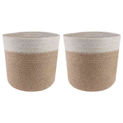 Set saksija za biljke 2 pcs Prirodna i bijela Ø 21 x 21 cm
