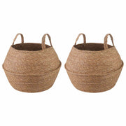 Saksija za biljke s ručkama 2 pcs Prirodna Ø 45 x 36 cm