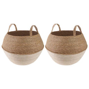 Saksija za biljke s ručkama 2 pcs Bijela Ø 45 x 36 cm