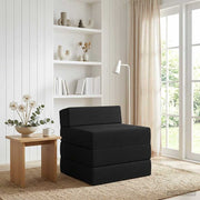 Sofa na razvlačenje Crna 200 x 70 x 10 cm Tkanina