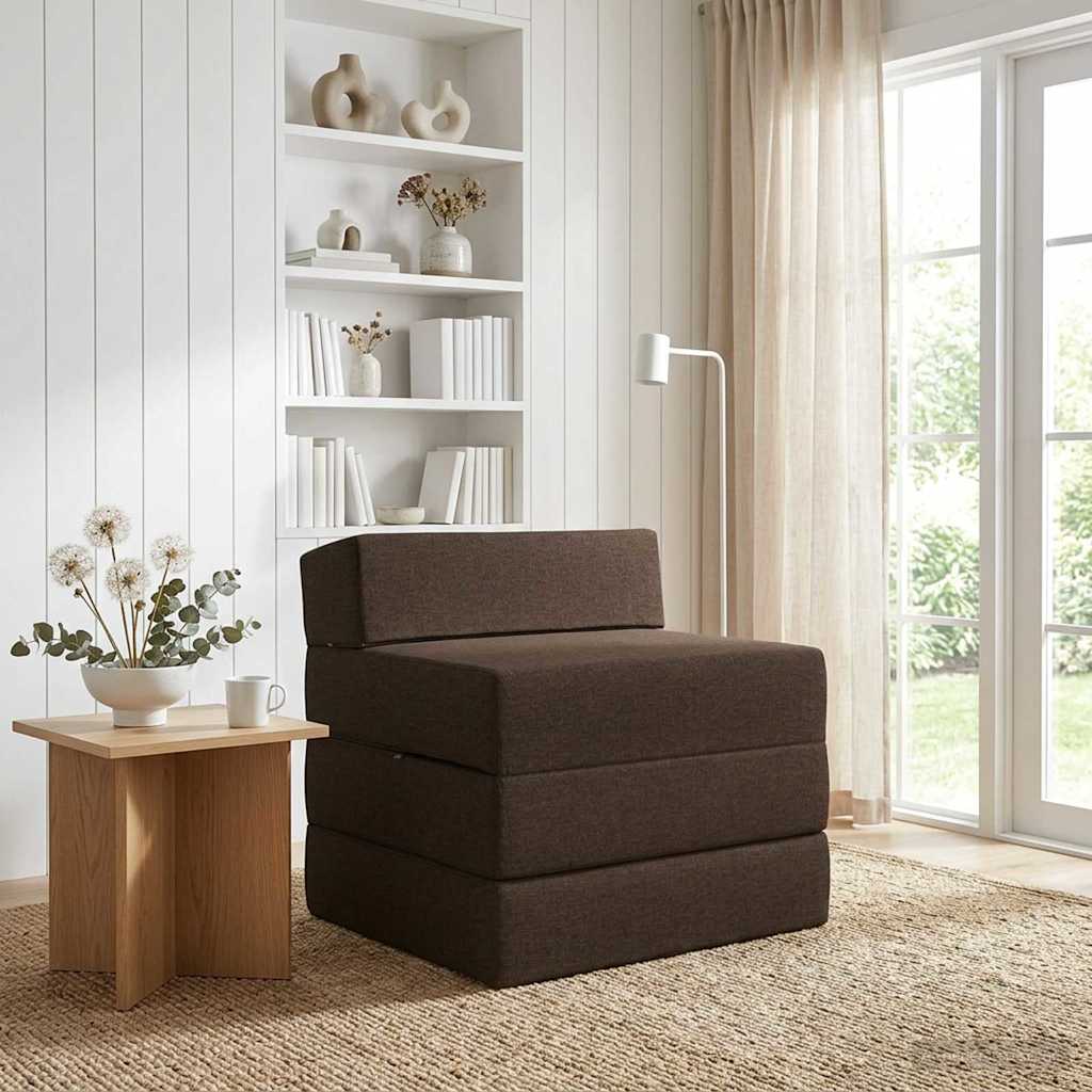 Sofa na razvlačenje Sivosmeđa 200 x 70 x 15 cm Tkanina