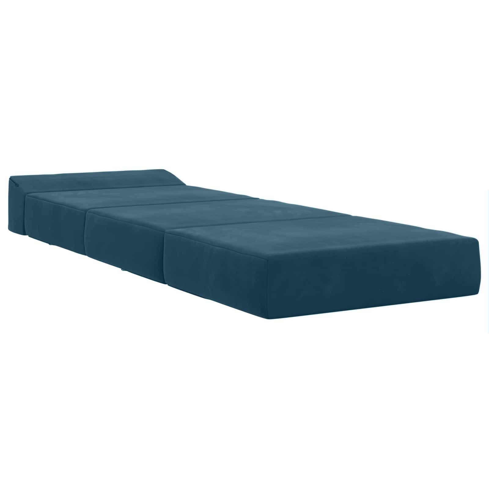 Sofa na razvlačenje Plava 200 x 70 x 15 cm Baršun