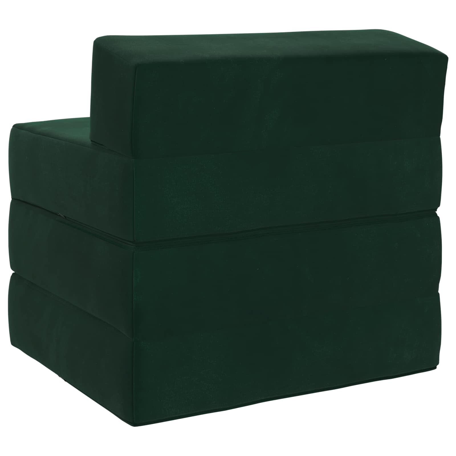 Sofa na razvlačenje Tamnozelena 200 x 70 x 15 cm Baršun
