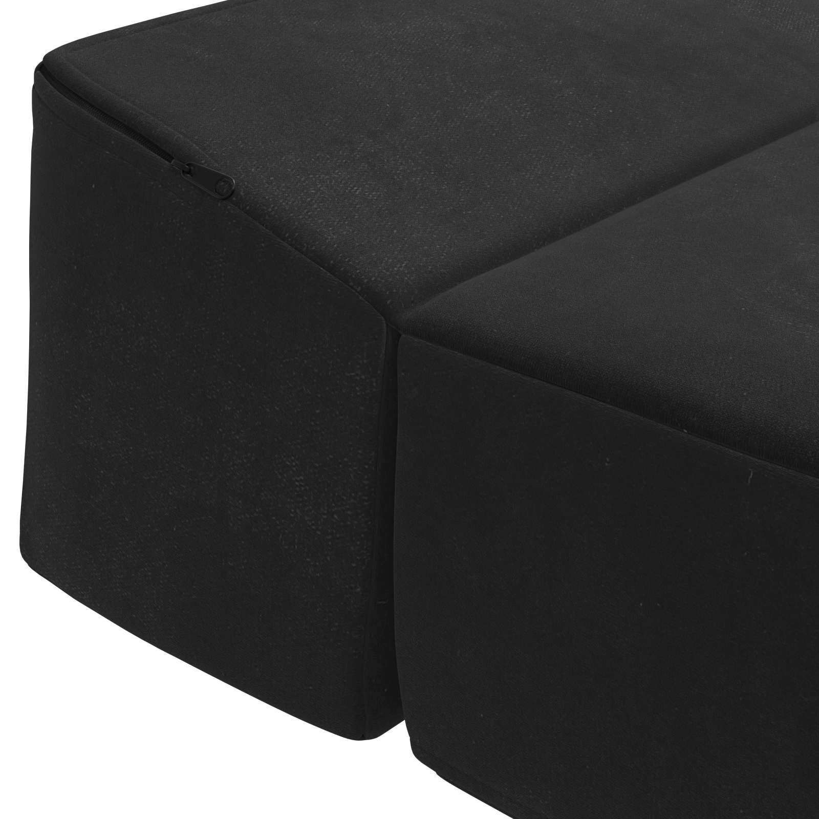 Sofa na razvlačenje Crna 200 x 70 x 15 cm Baršun