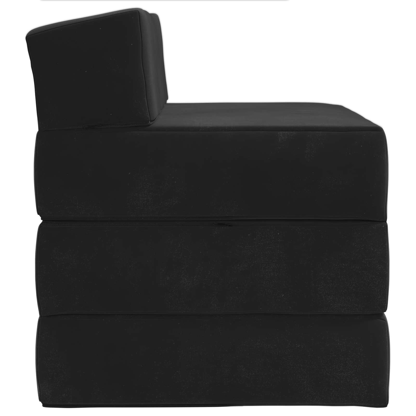 Sofa na razvlačenje Crna 200 x 70 x 15 cm Baršun