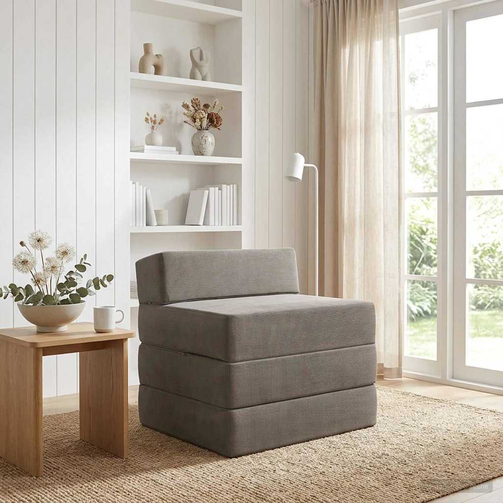 Sofa na razvlačenje Svjetlosiva 200 x 70 x 10 cm