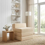 Sofa na razvlačenje Krem 200 x 70 x 15 cm Kordura tekstil