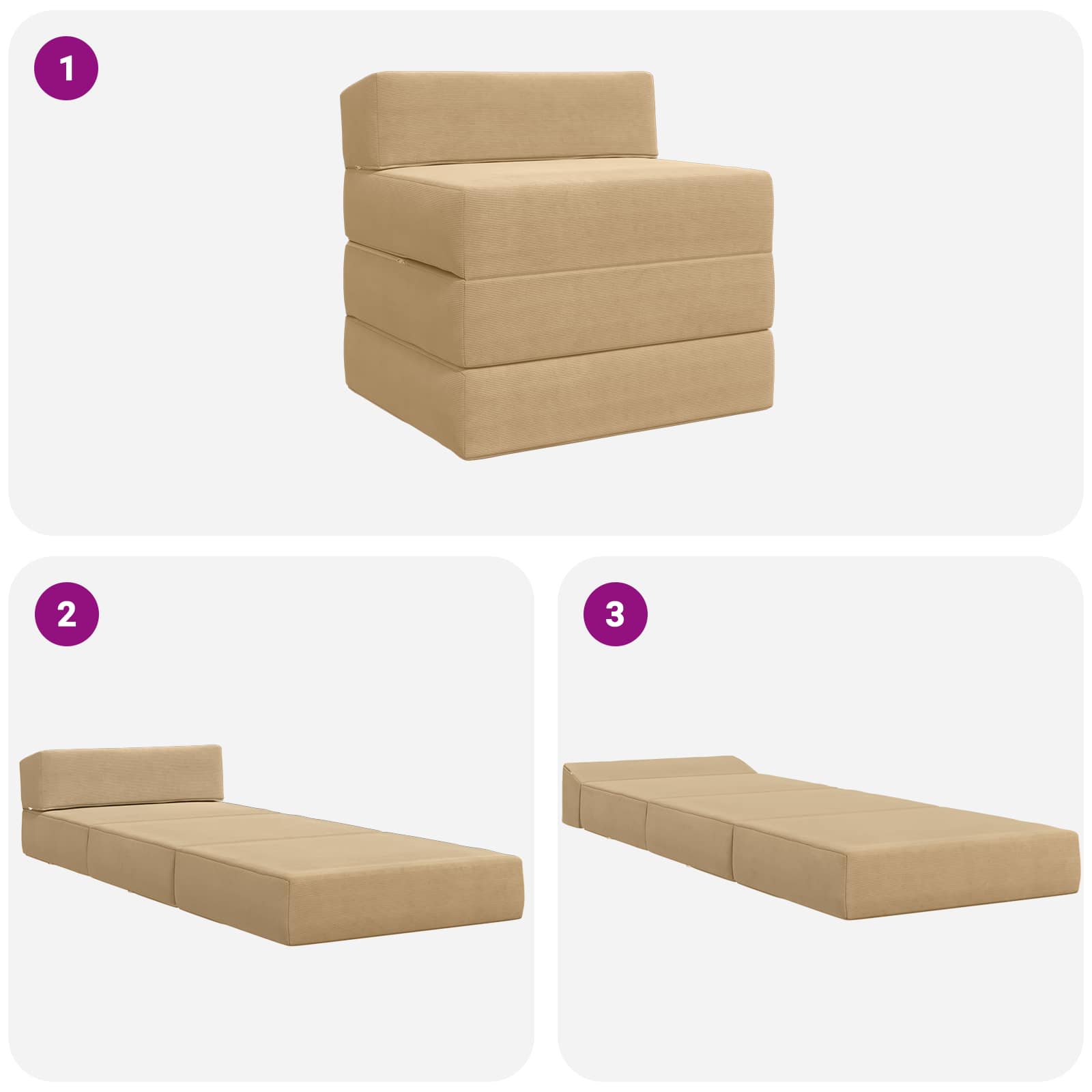 Sofa na razvlačenje Svijetlozeleni sivi 200 x 70 x 15 cm