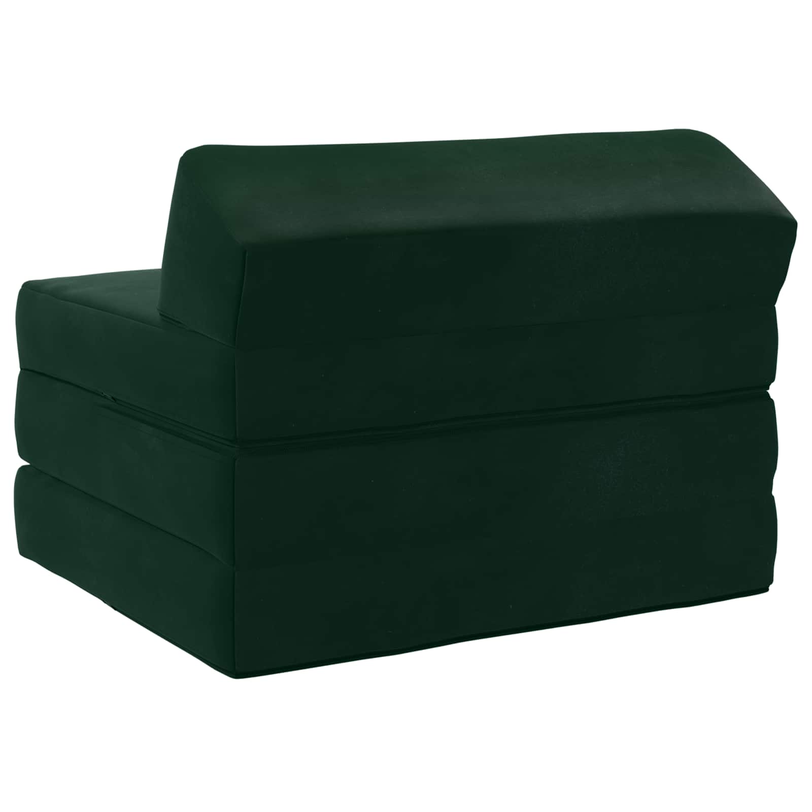 Sofa na razvlačenje Tamnozelena 200 x 70 x 10 cm Baršun