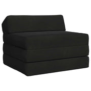 Sofa na razvlačenje Crna 200 x 70 x 10 cm Baršun