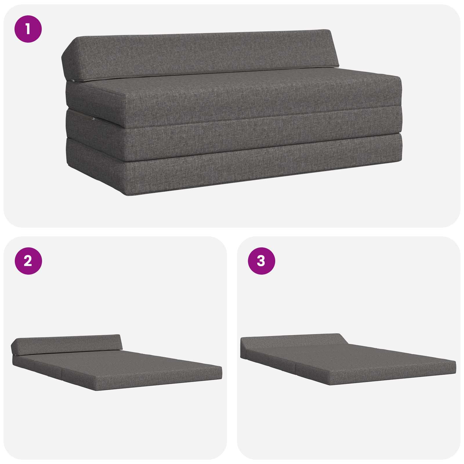 Sofa na razvlačenje Svjetlosiva 120 x 60 x 49 cm Tkanina