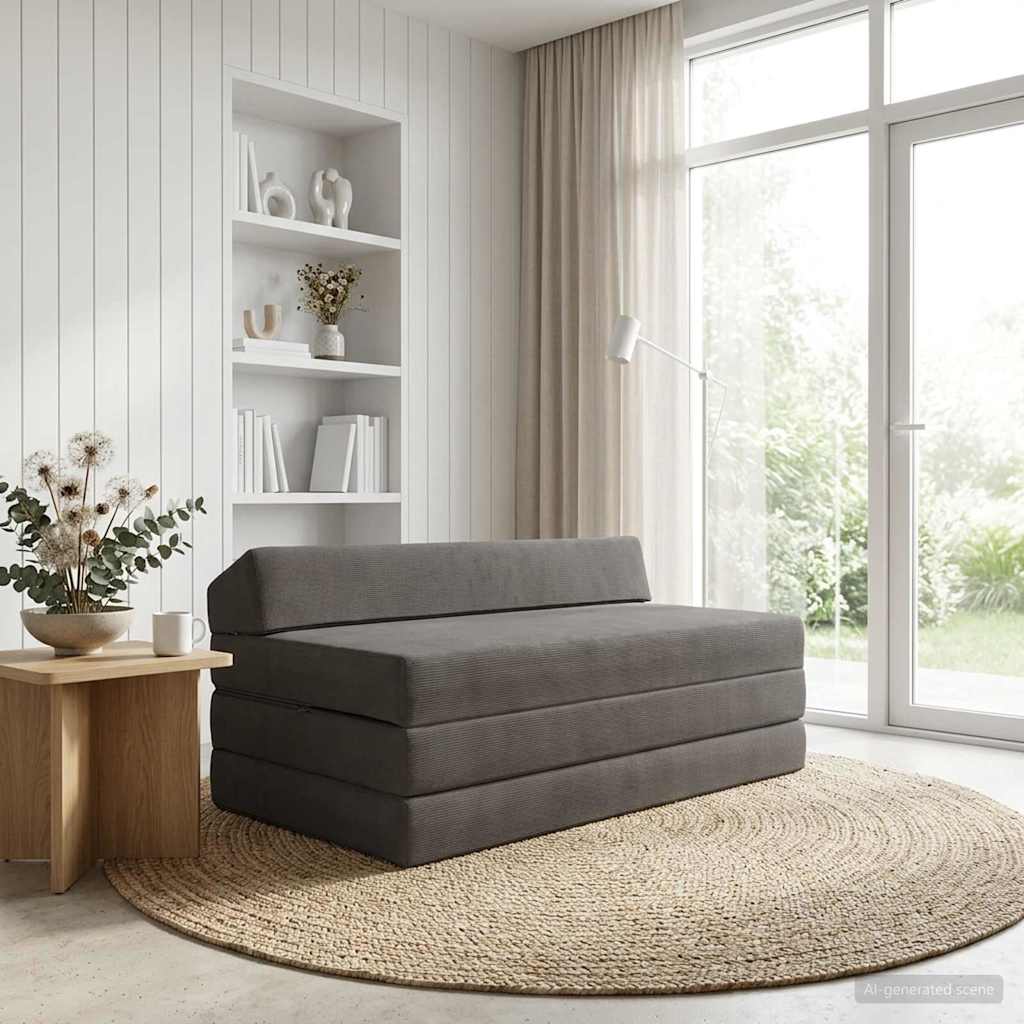 Sofa na razvlačenje Tamnosiva 120 x 60 x 49 cm Tkanina