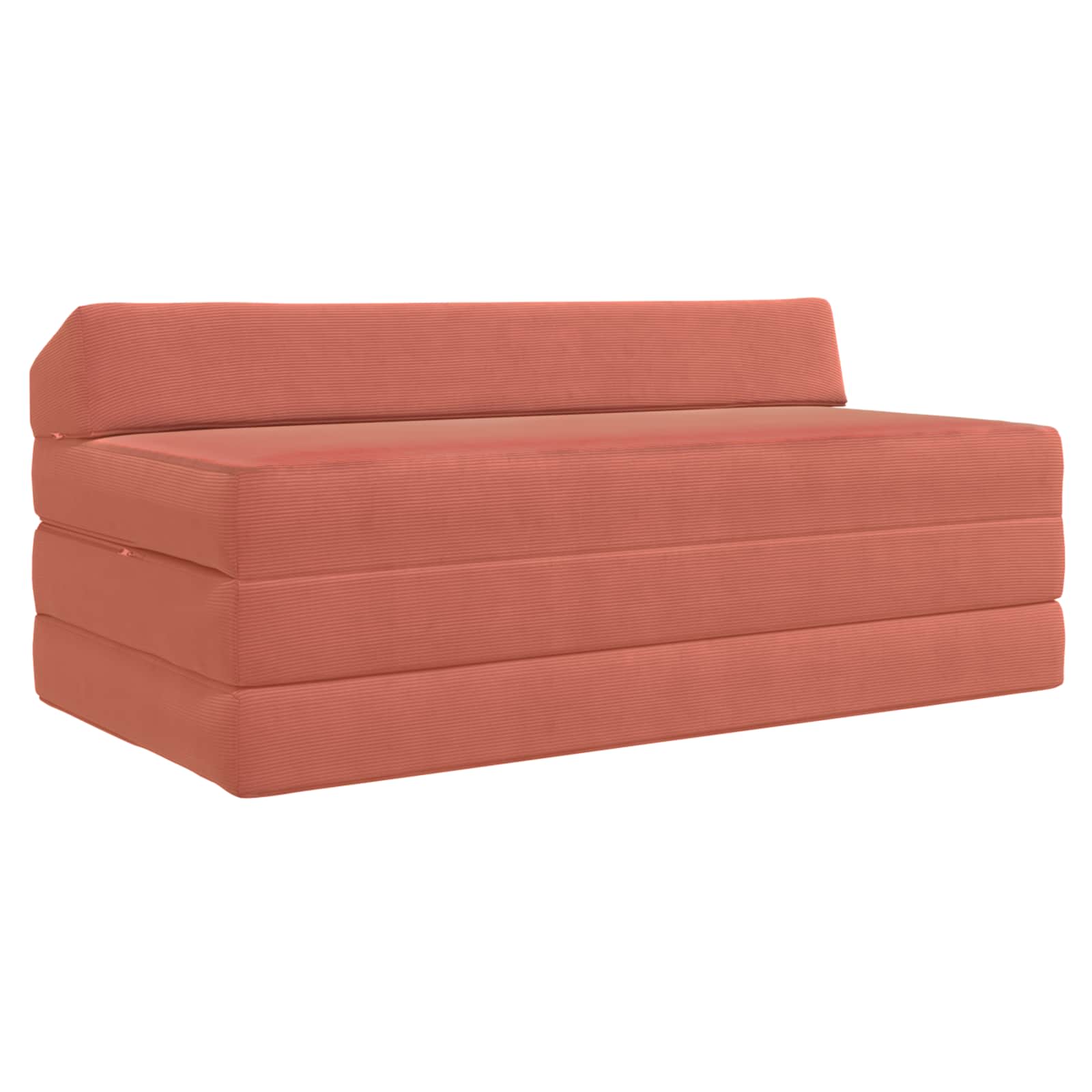 Sofa na razvlačenje Crvena narančasta 120 x 60 x 49 cm Tkanina