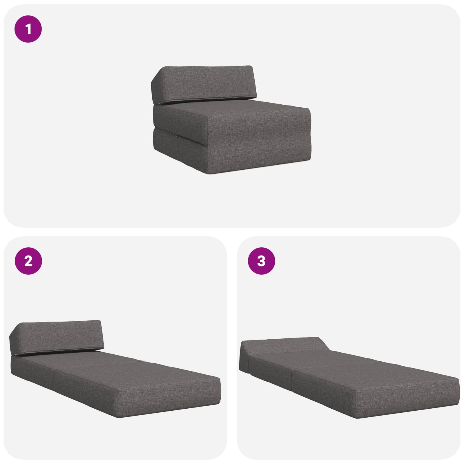 Sofa na razvlačenje Svjetlosiva 60 x 70 x 41 cm Tkanina