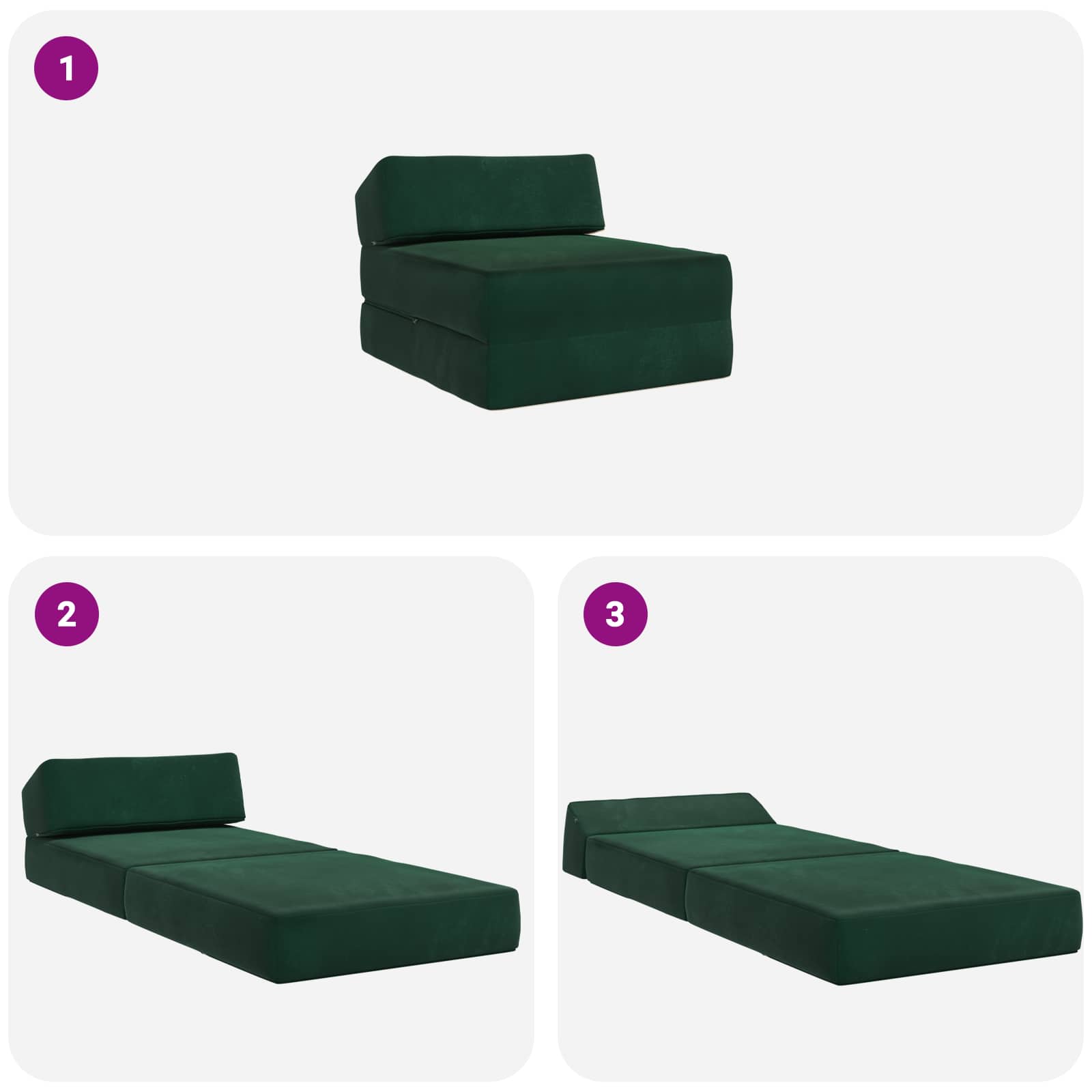Sofa na razvlačenje Tamnozelena 60 x 70 x 41 cm Tkanina
