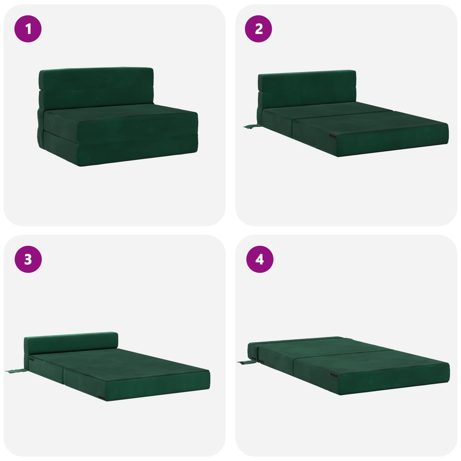 Sofa na razvlačenje Tamnozelena 70 x 72 x 60 cm Tkanina