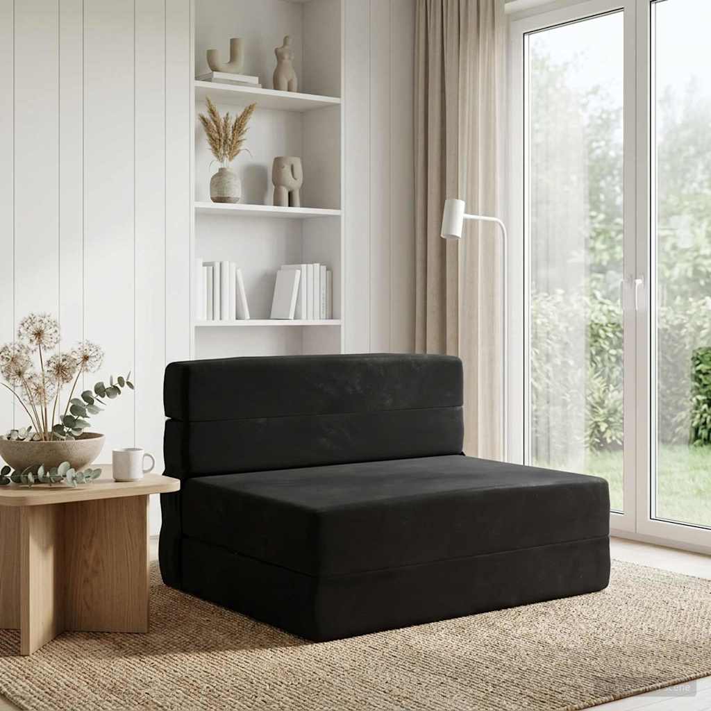 Sofa na razvlačenje Crna 70 x 80 x 60 cm Tkanina