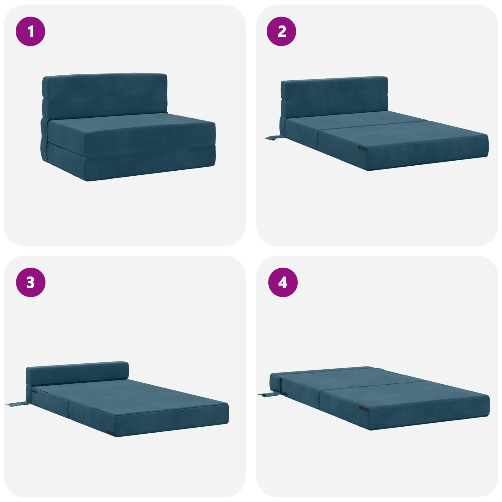 Sofa na razvlačenje Plava 100 x 80 x 60 cm Tkanina