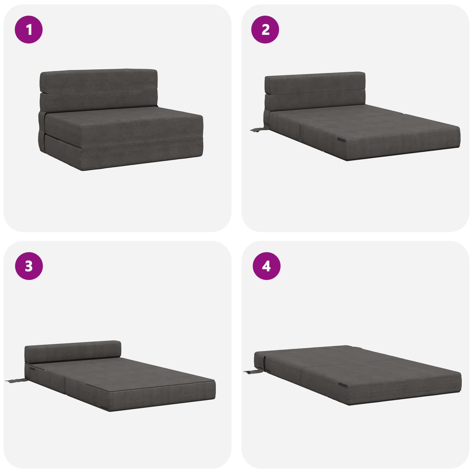 Sofa na razvlačenje Tamnosiva 100 x 80 x 60 cm Tkanina