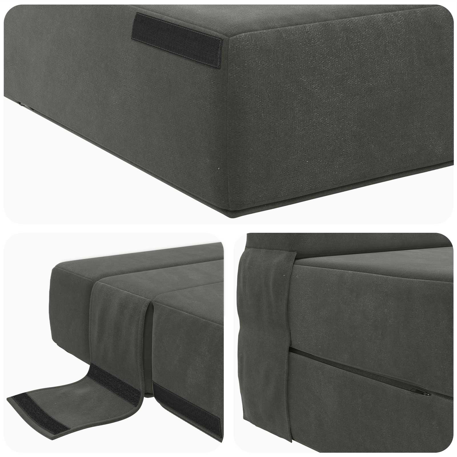 Sofa na razvlačenje Tamnosiva 152 x 86,5 x 60 cm Tkanina