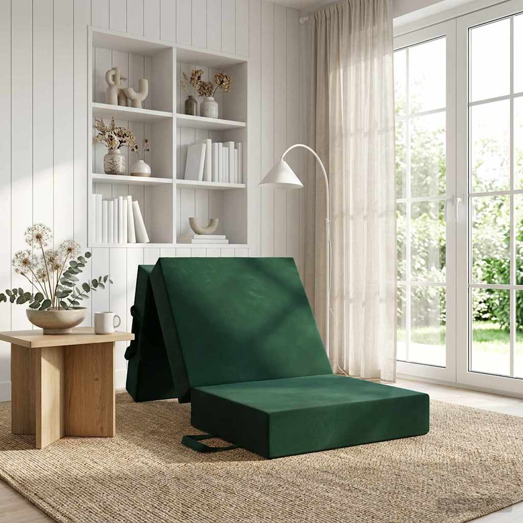 Sofa na razvlačenje 90 x 63 x 45 cm Tamnozelena
