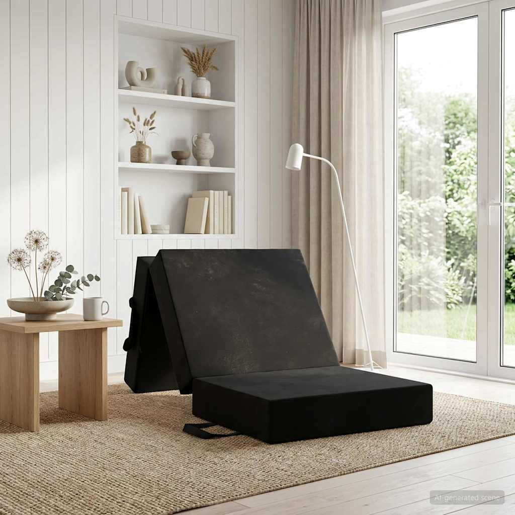 Sofa na razvlačenje 90 x 63 x 45 cm Crna