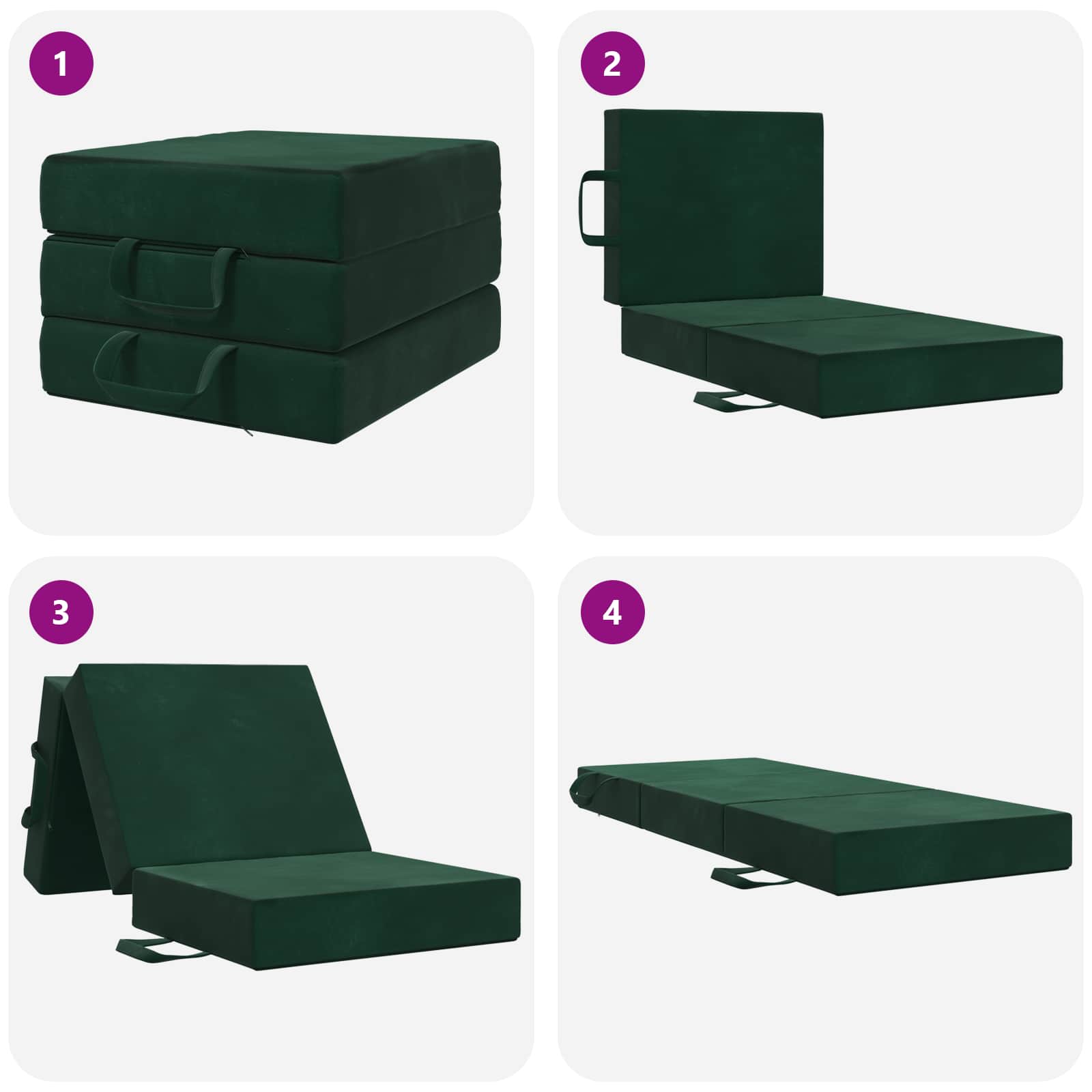 Sofa na razvlačenje 75 x 67 x 45 cm Tamnozelena