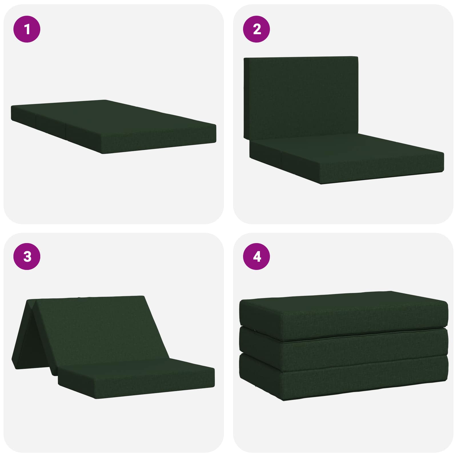 Sofa na razvlačenje 80 x 67 x 45 cm Tamnozelena