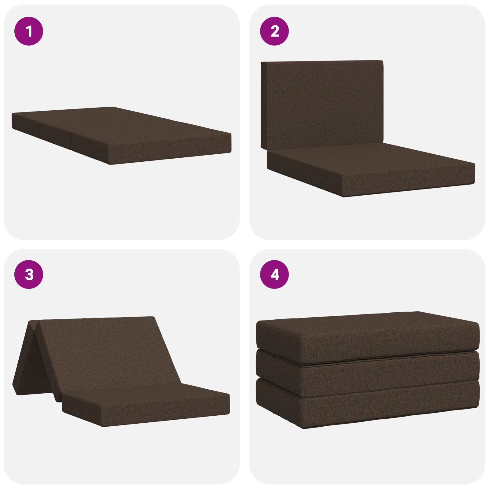 Sofa na razvlačenje 80 x 67 x 45 cm Sivosmeđa