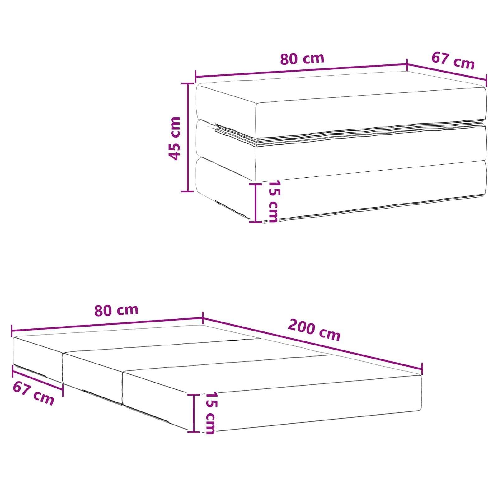 Sofa na razvlačenje 80 x 67 x 45 cm Plava