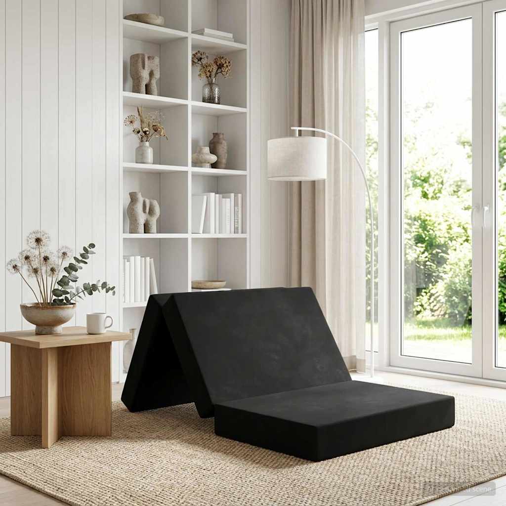 Sofa na razvlačenje 80 x 67 x 45 cm Crna