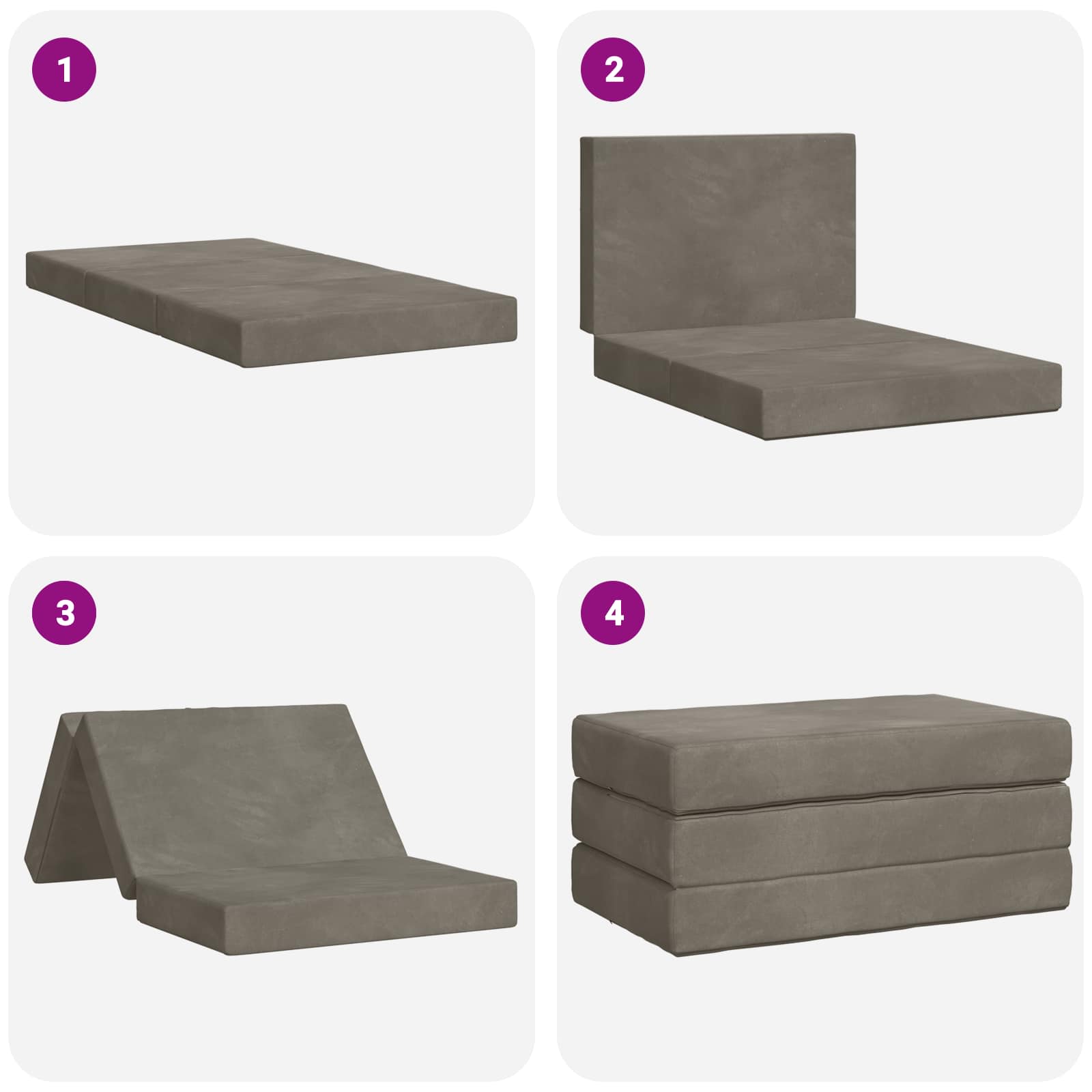 Sofa na razvlačenje 100 x 67 x 45 cm Svjetlosiva
