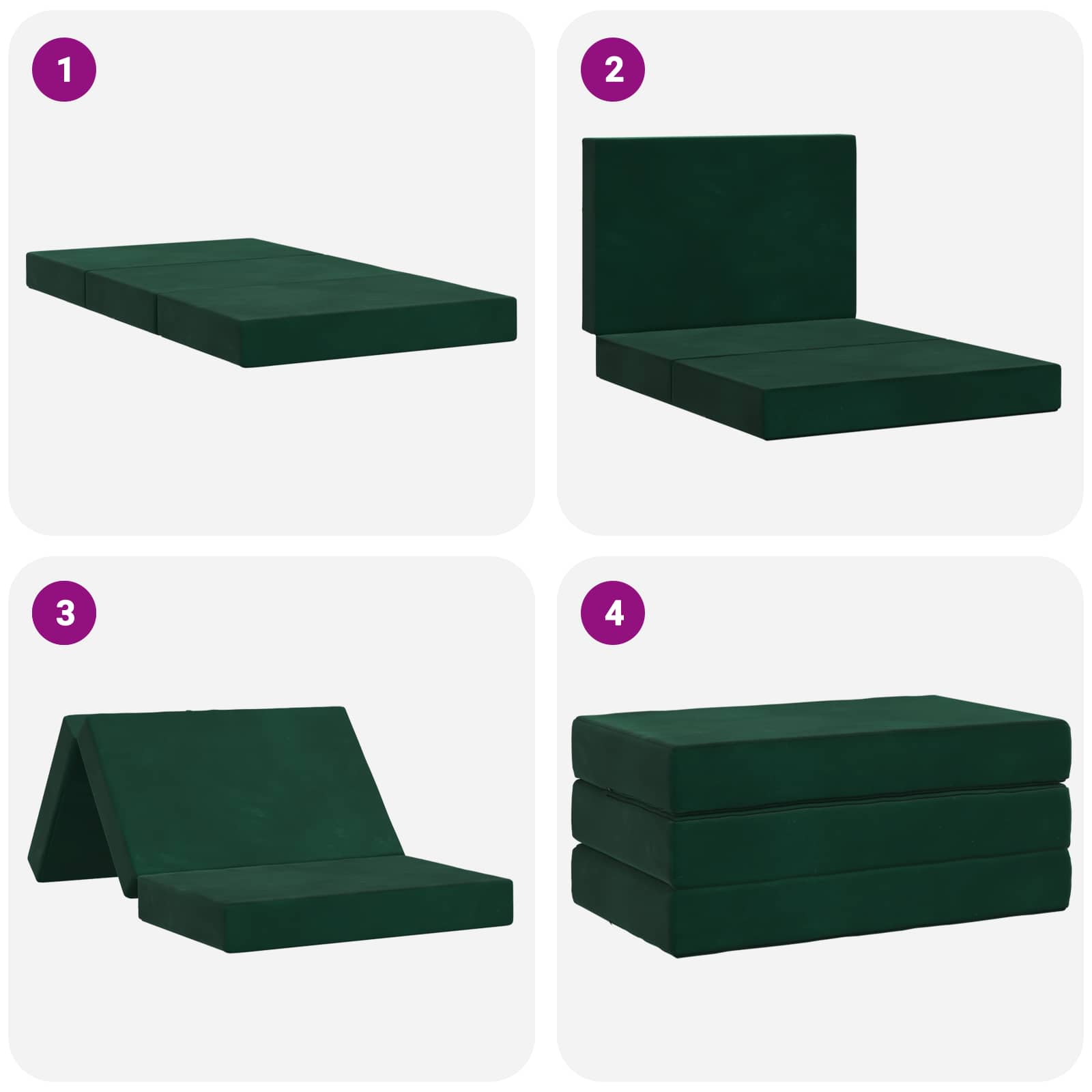 Sofa na razvlačenje 100 x 67 x 45 cm Tamnozelena