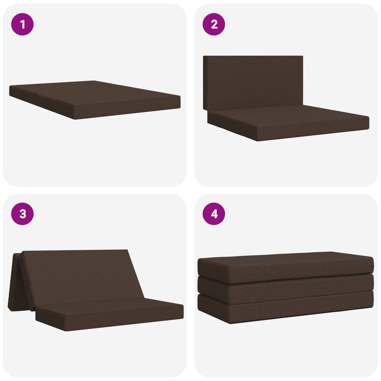 Sofa na razvlačenje 140 x 67 x 45 cm Sivosmeđa