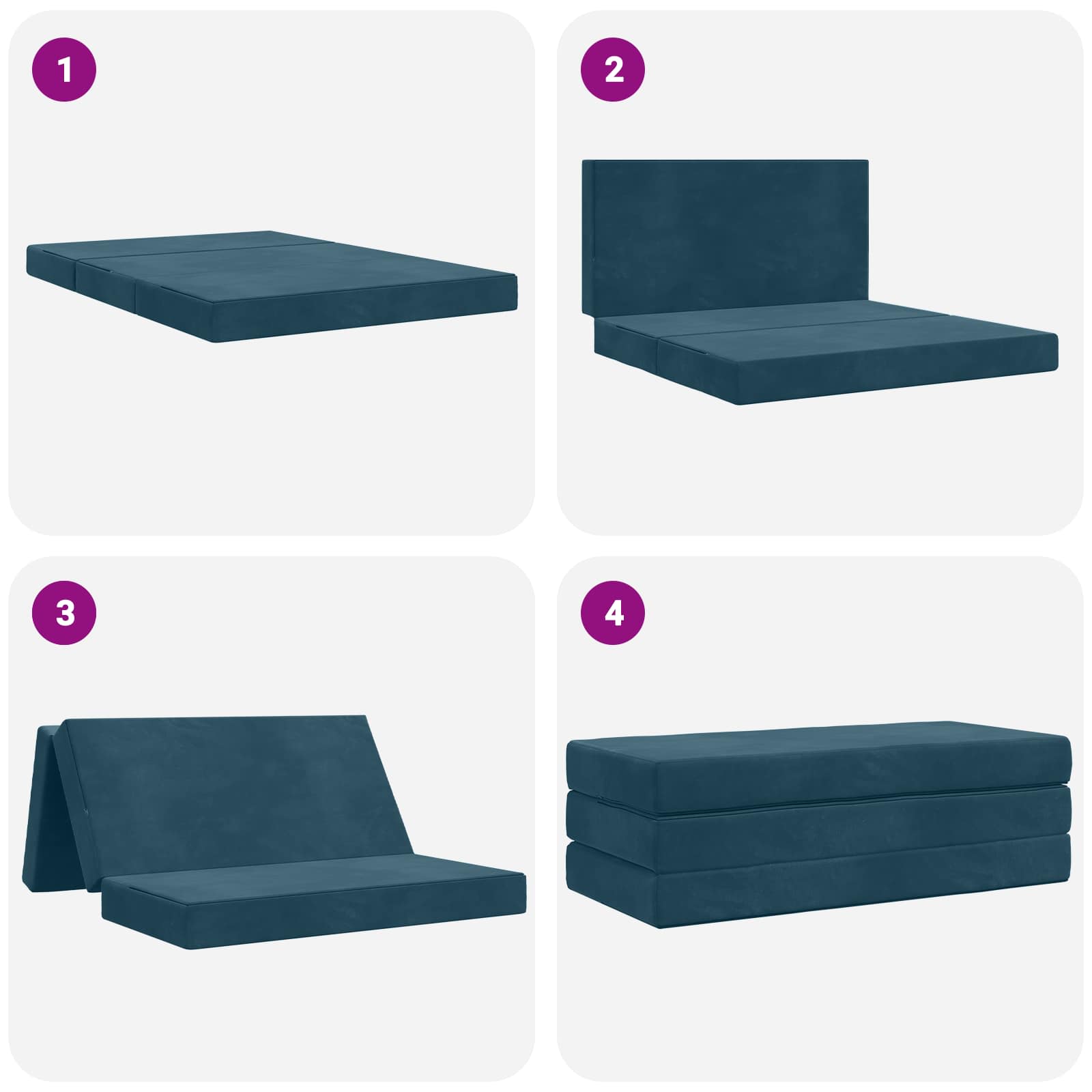 Sofa na razvlačenje 140 x 67 x 45 cm Plava