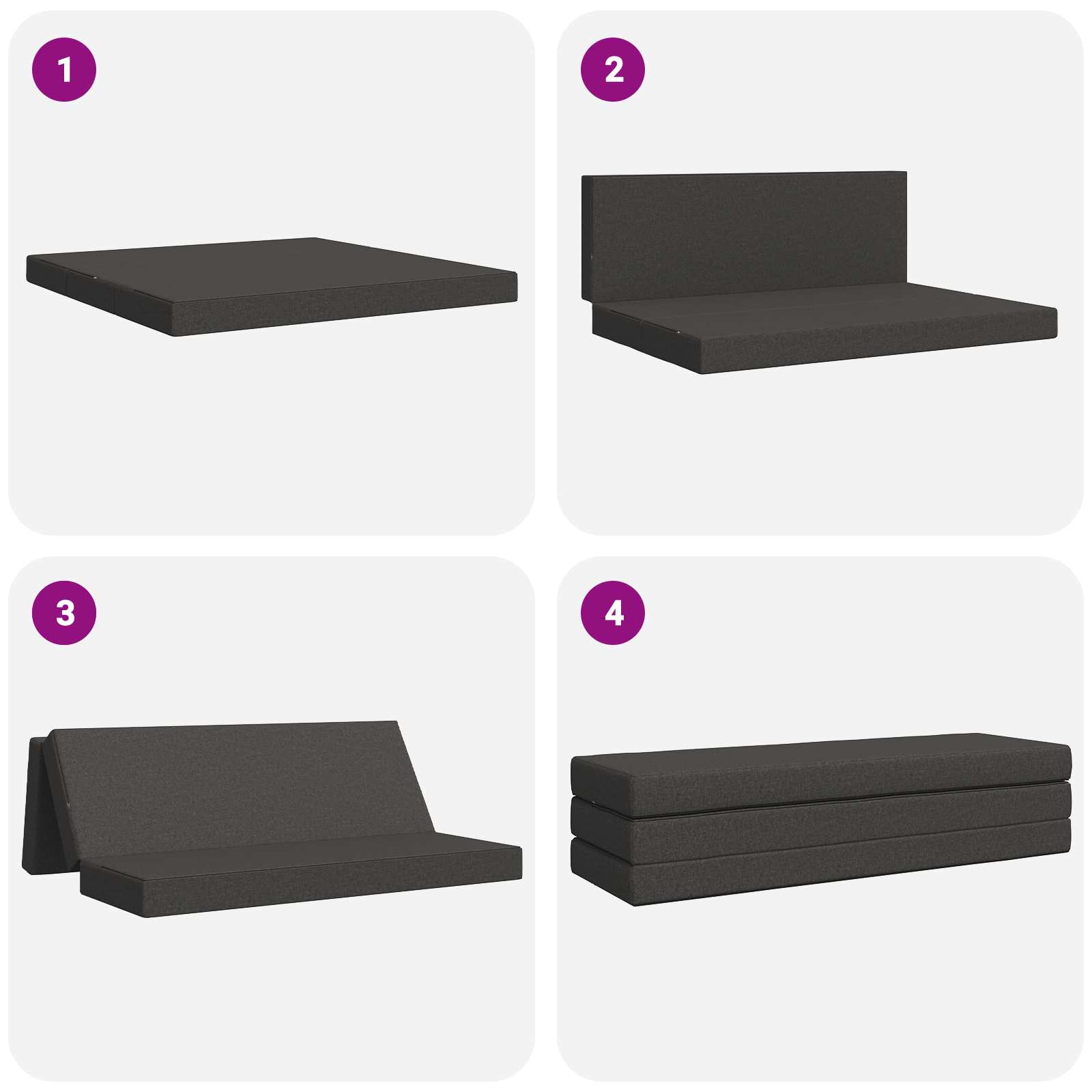 Sofa na razvlačenje 200 x 67 x 45 cm Tamnosiva