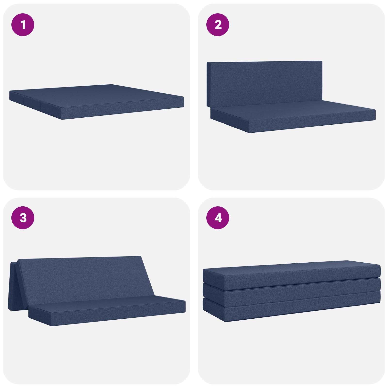 Sofa na razvlačenje 200 x 67 x 45 cm Plava
