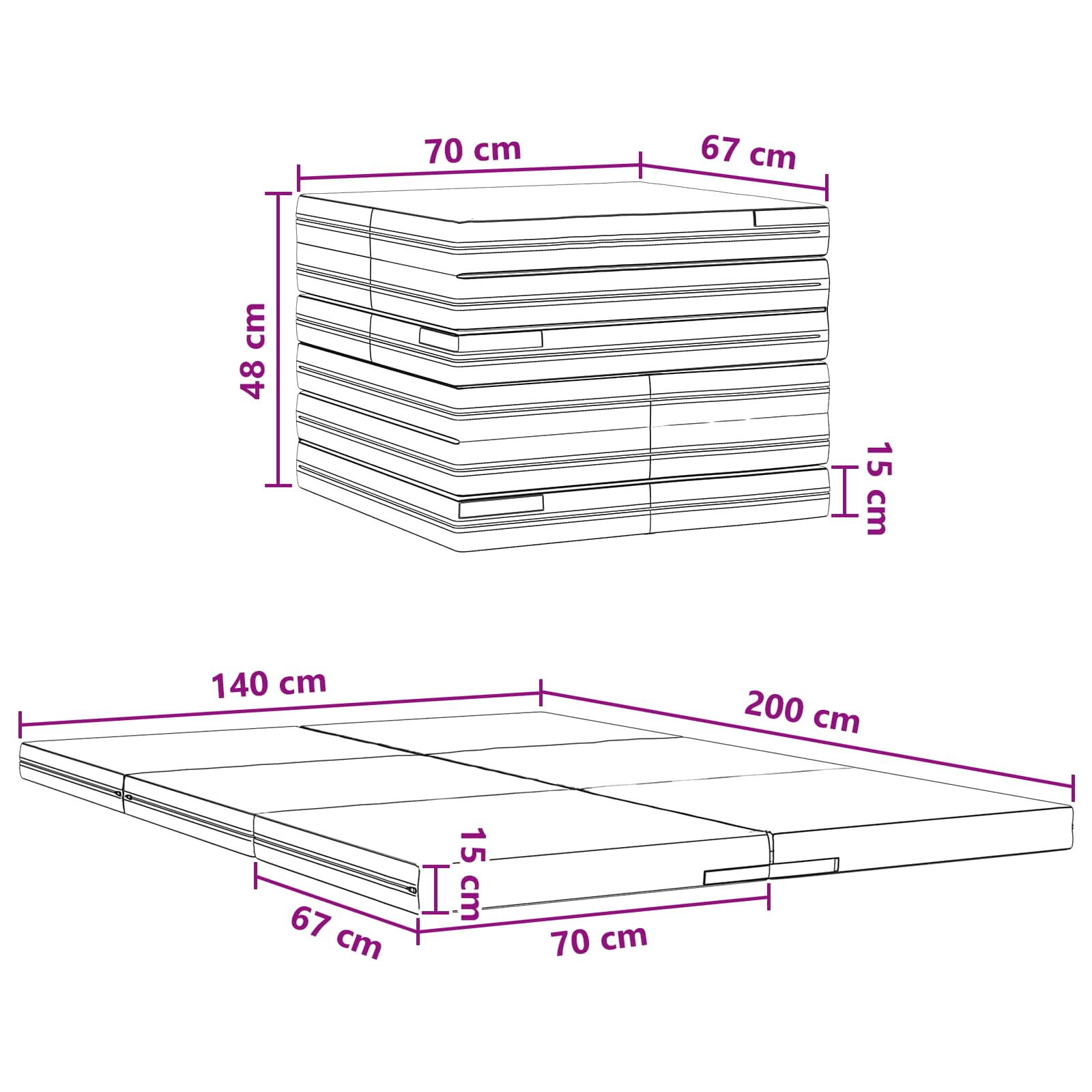 Sofa na razvlačenje 140 x 67 x 45 cm Sivosmeđa