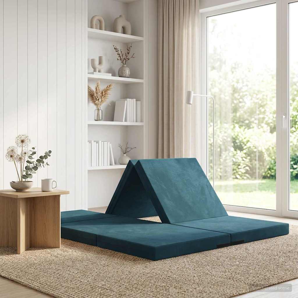 Sofa na razvlačenje 140 x 67 x 45 cm Plava