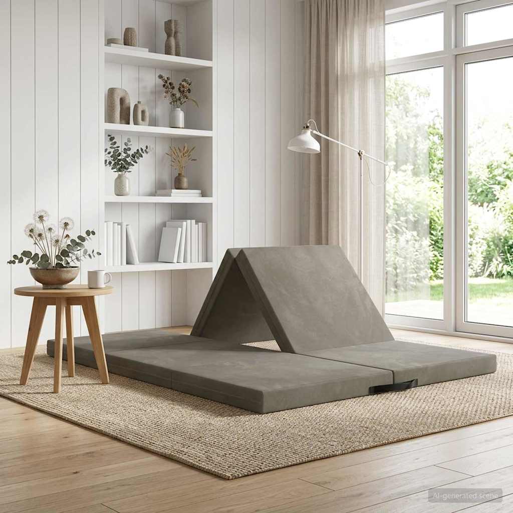 Sofa na razvlačenje 140 x 67 x 45 cm Svjetlosiva