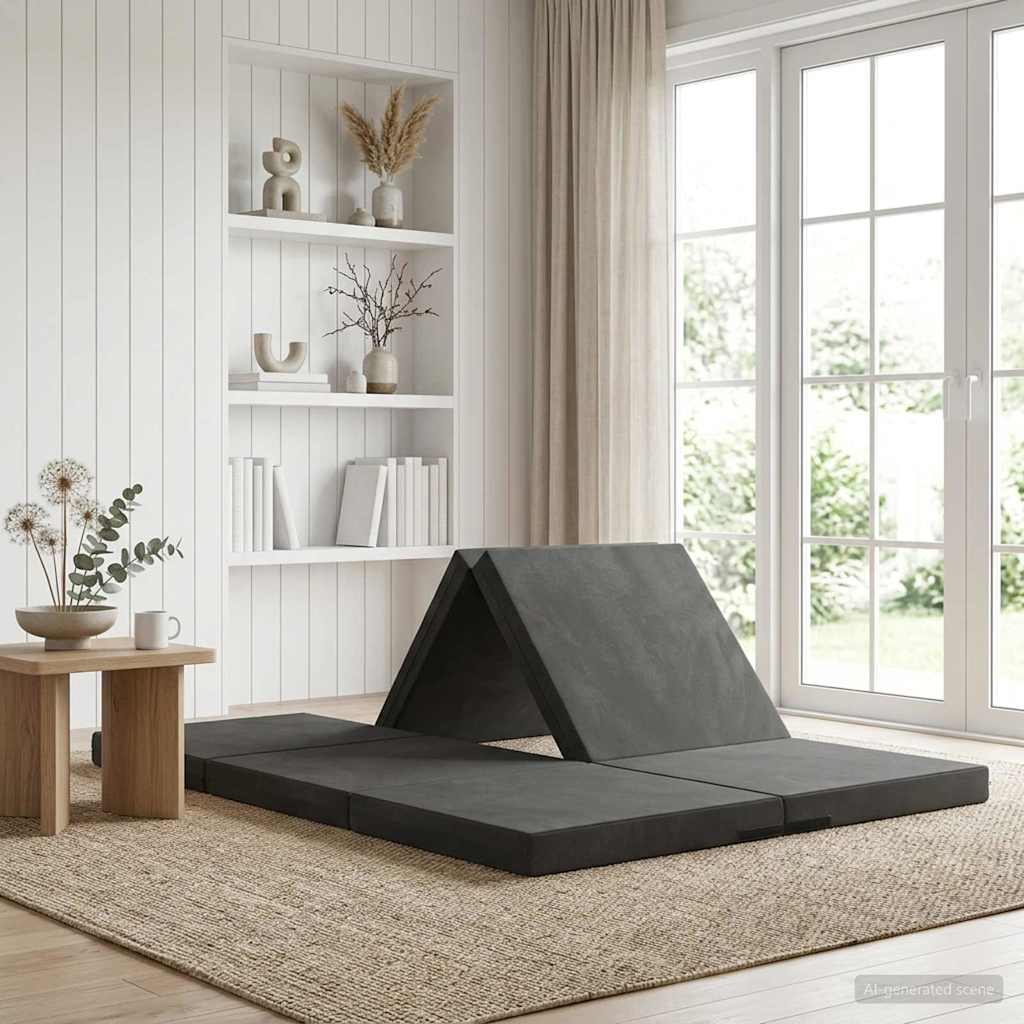 Sofa na razvlačenje 140 x 67 x 45 cm Tamnosiva