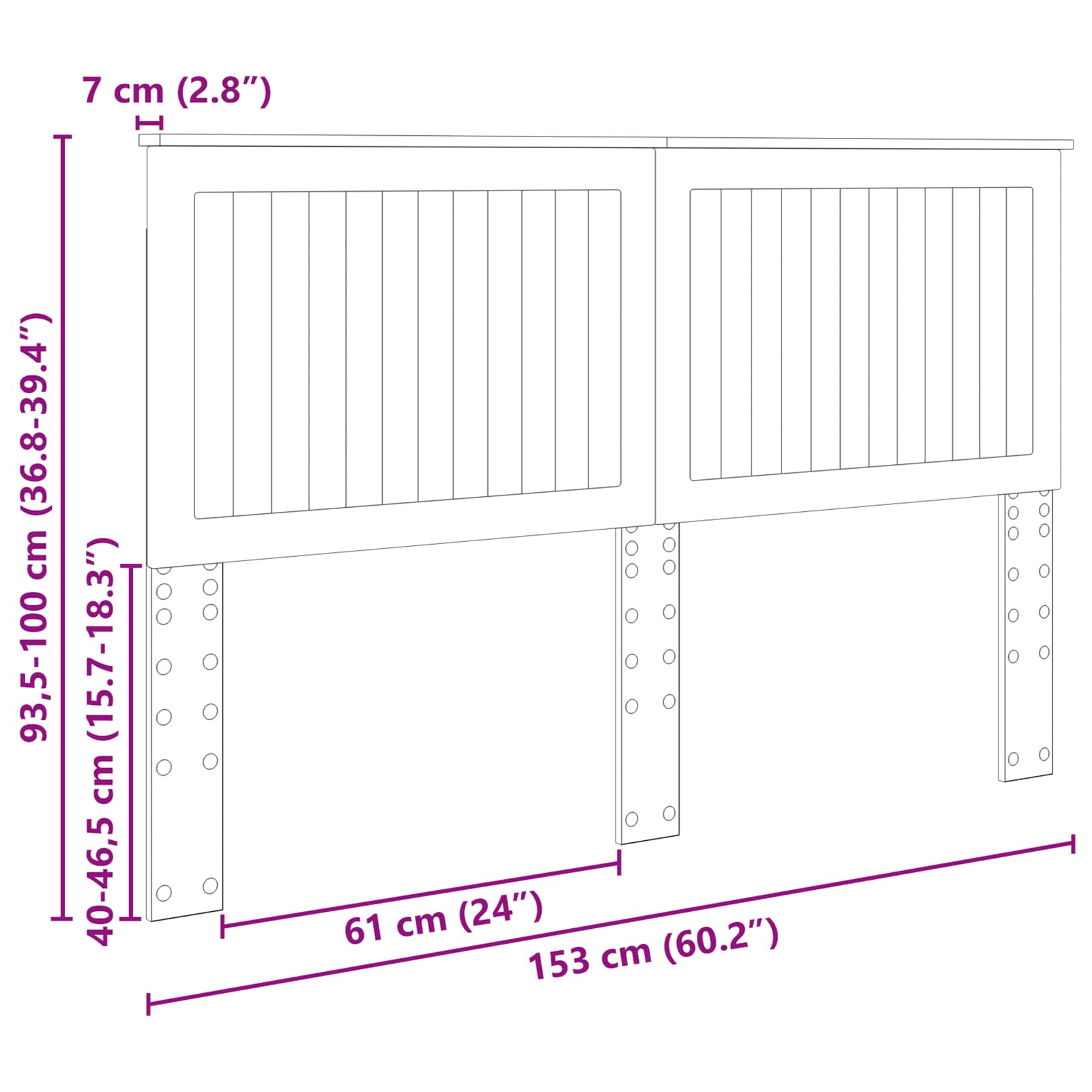 Uzglavlje s uzglavljem Bijelo 150 cm Konstruirano drvo