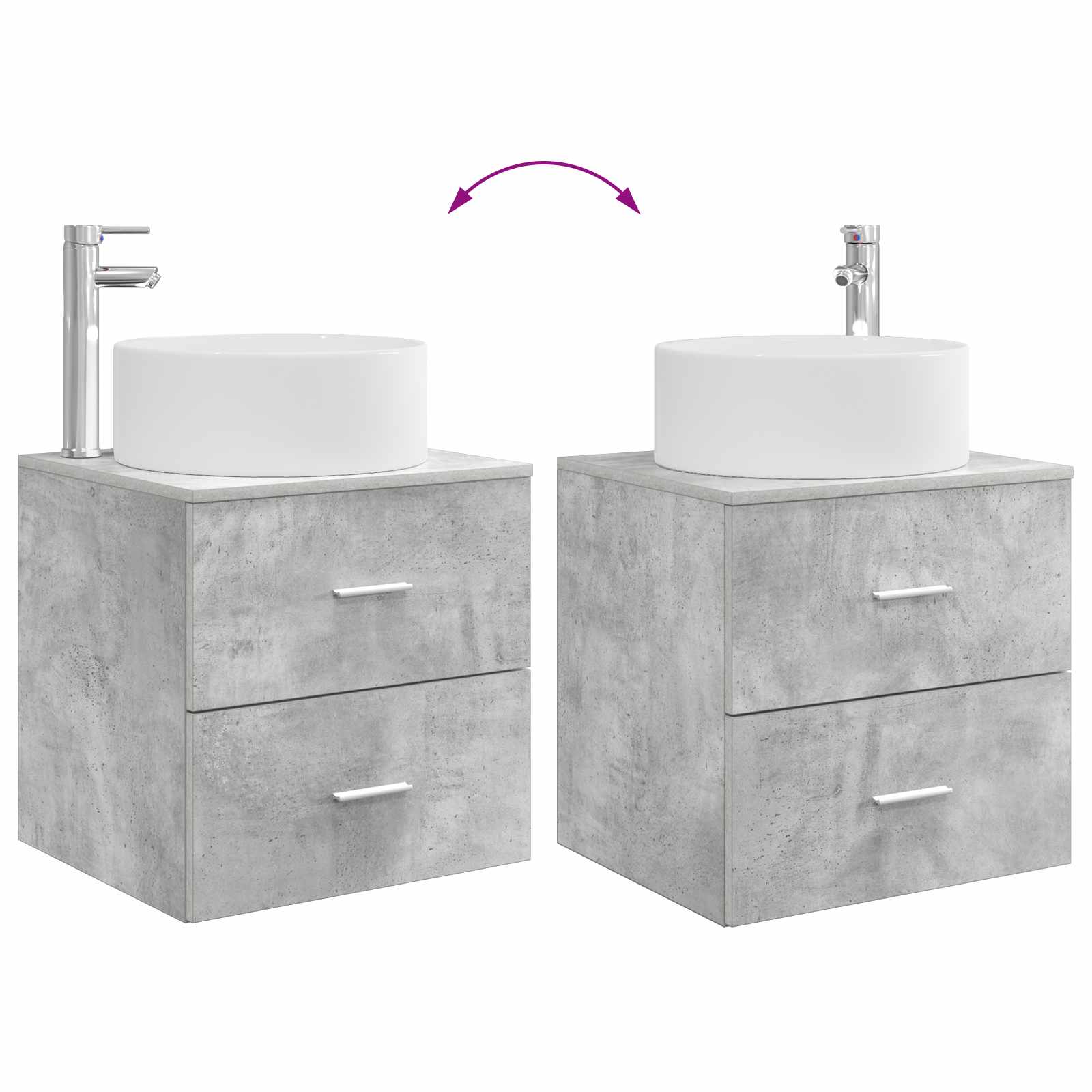 Set namještaja za kupaonicu 2 pcs Betonska siva