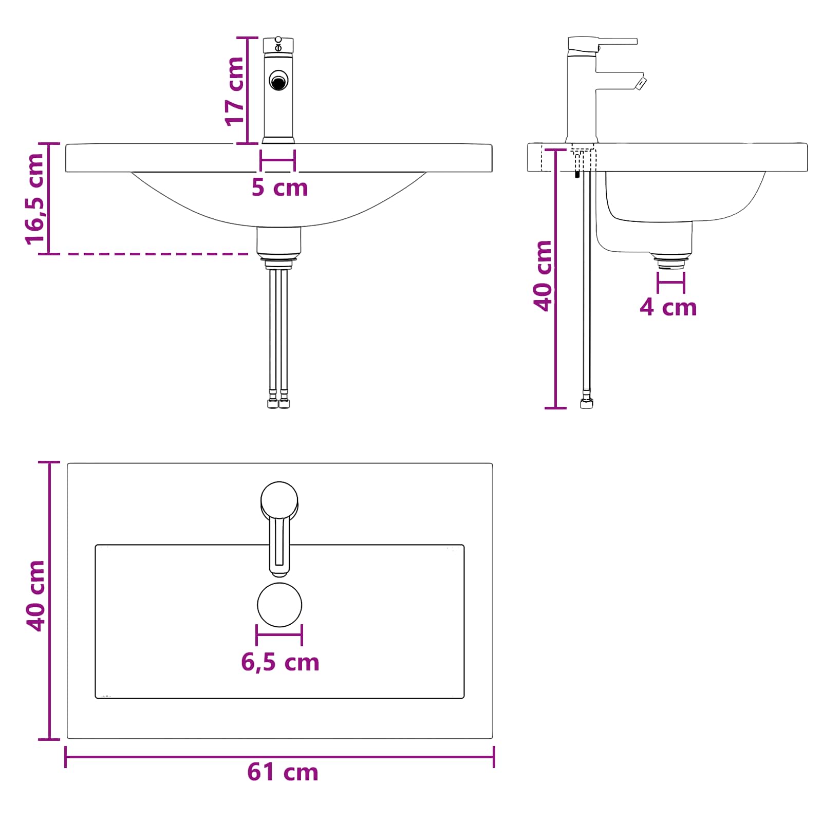 Set namještaja za kupaonicu Bijela visokog sjaja