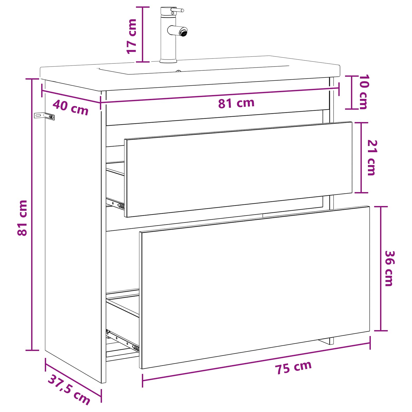 Set namještaja za kupaonicu Hrast sonoma 81 x 40 x 84,5 cm