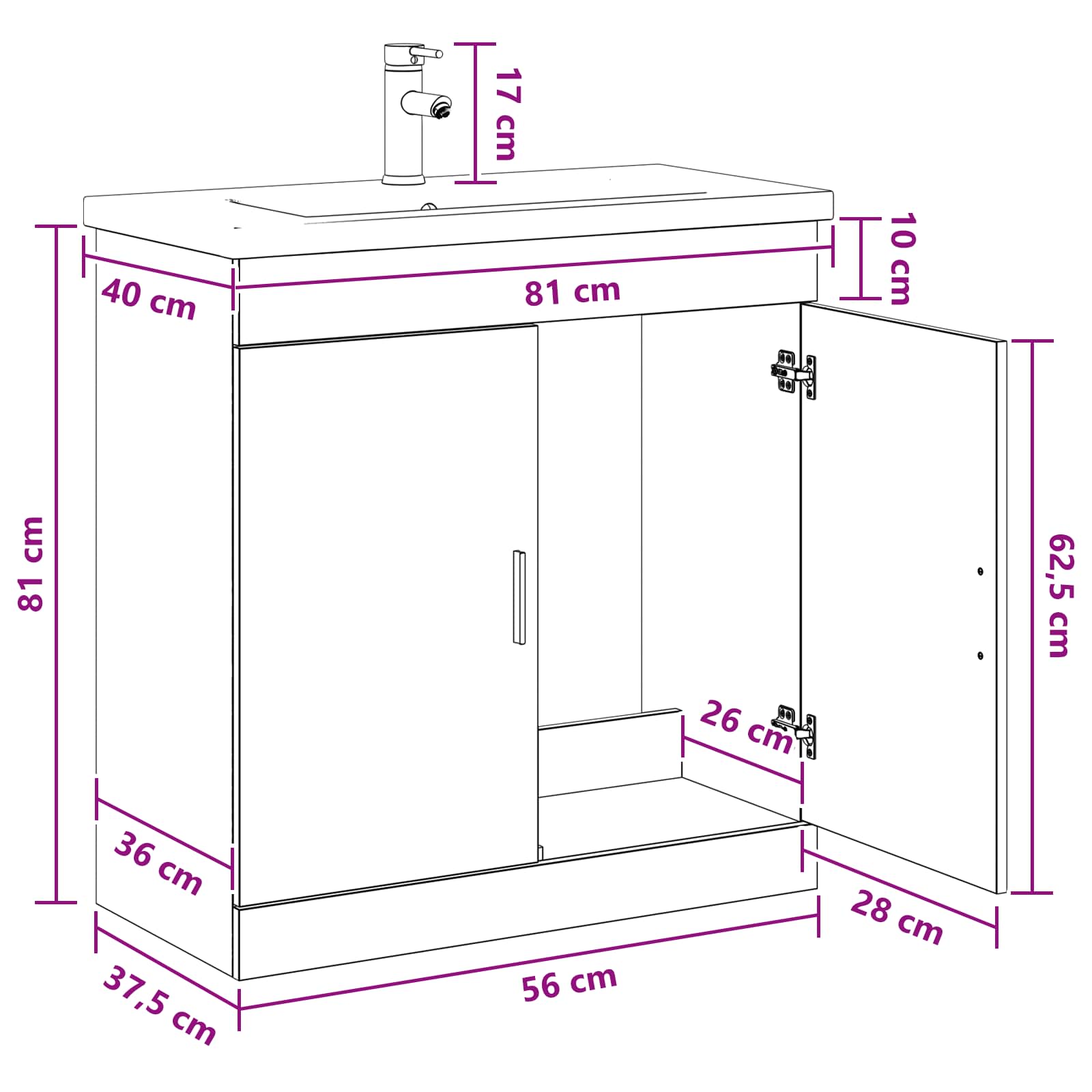 Set namještaja za kupaonicu Bijela 81 x 40 x 84,5 cm