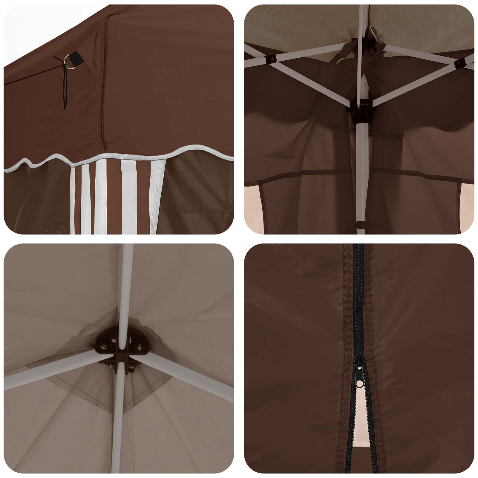 Rastezljivi šator za zabave 195 x 195 x 245 cm Smeđa